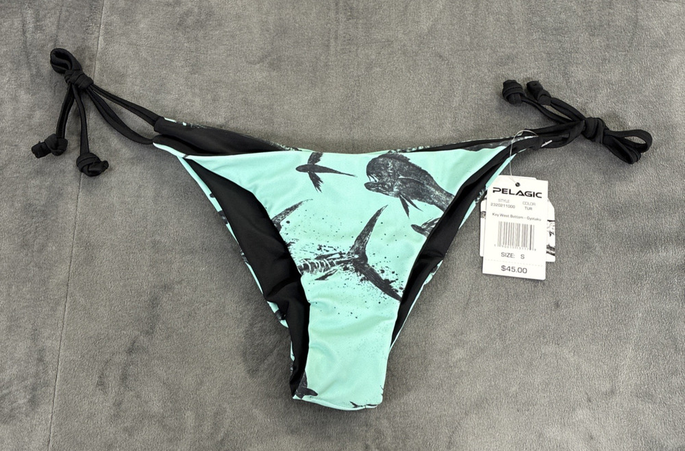 Pelagic Women’s Swim Bottom Sz Sml Reversible Key West Americano Adj Ties NWT